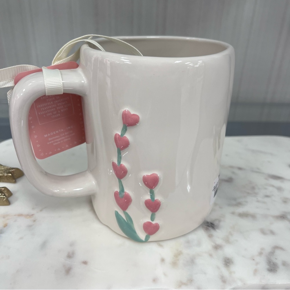 Rae Dunn Artisan Collection Mug with Black Text “Love Grows Here” - Picture 2 of 5